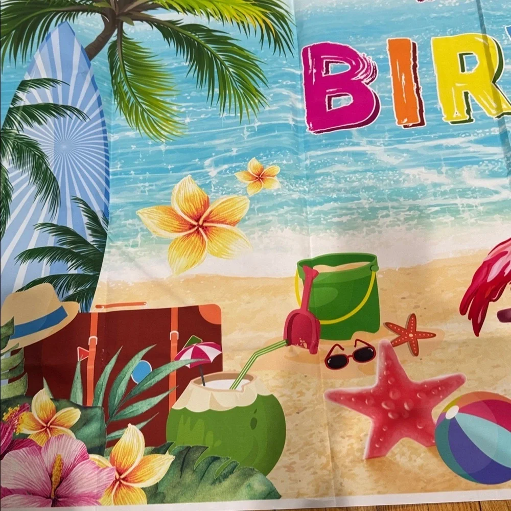 Colorful Beach Birthday Banner